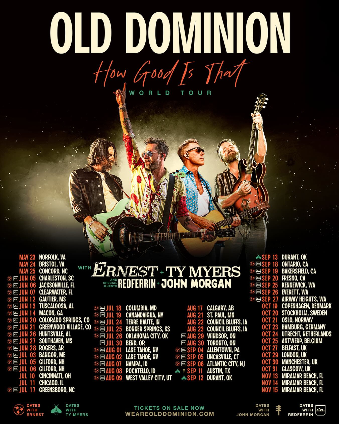 Old Dominion How Good Is That Tour Poster 2025